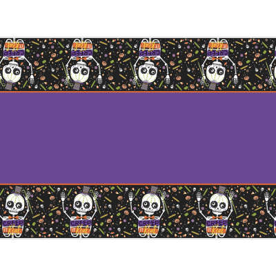 Skeleton Trick or Treat Rectangular Plastic Table Cover 54"x84"