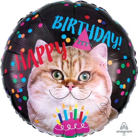 Birthday Cat Balloon 18''