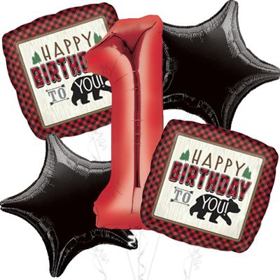 Lumber Jack Birthday Bouquet Bear W/ Number