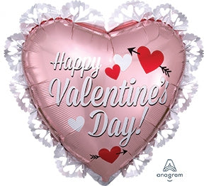 28" Happy Valentines Day Lace Hearts