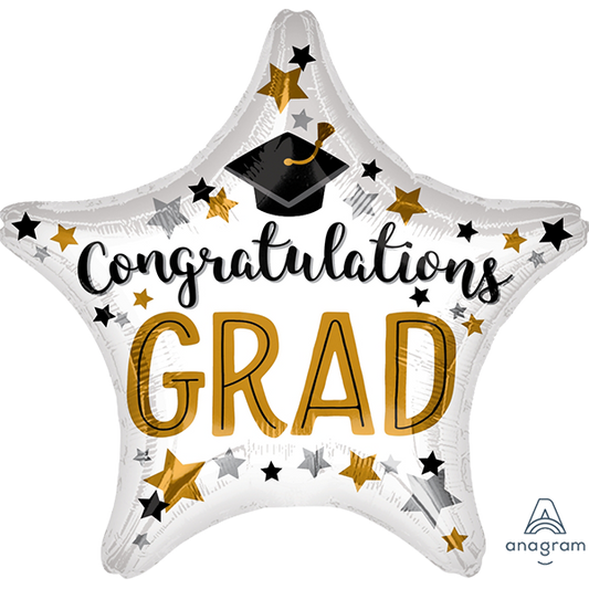 White & Gold Congrats Grad Star*