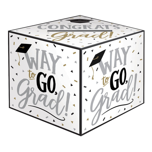 Greeting Card Holder Box Hot-Stamped Black and White Grad