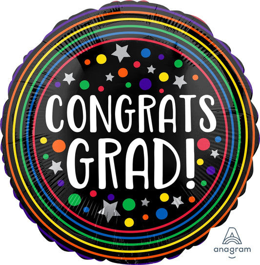 Congrats Grad Colorful Line 28'' Balloon Jumbo *