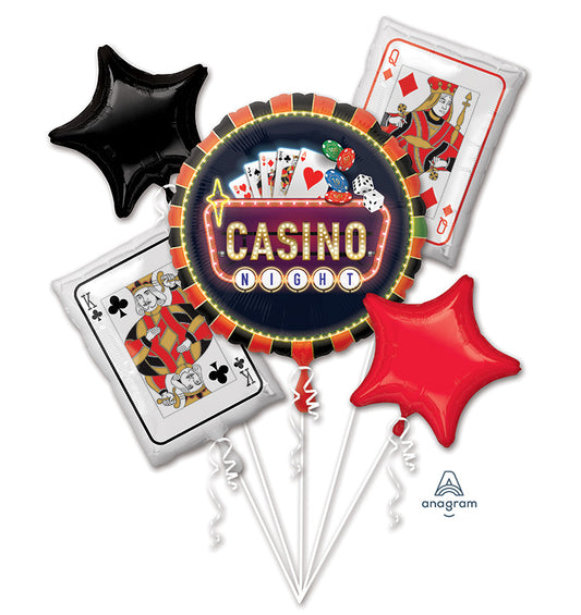 Roll the Dice Casino Balloon Bouquet 5pc