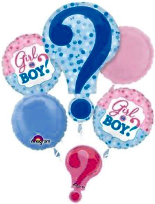 Gender reveal bouquet 5pc