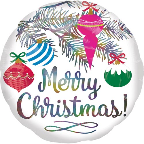 Iridescent Merry Christmas, 18” Balloon*