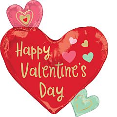 Pastel Hearts Valentines Balloon