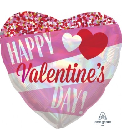 Stripes & Sparkle Iridescent Valentines