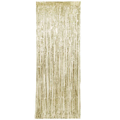 Gold Fringe Door Curtain 3 x 8 ft