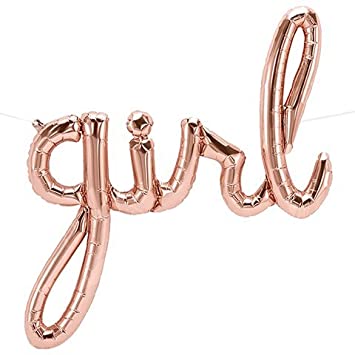 ROSE GOLD FOIL "GIRL" SCRIPT BALLOON