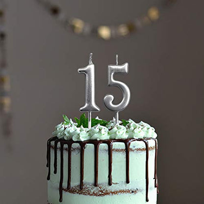 Silver Number Candles