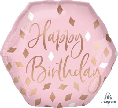 Elegant Pink 27 inch Happy Birthday Balloon