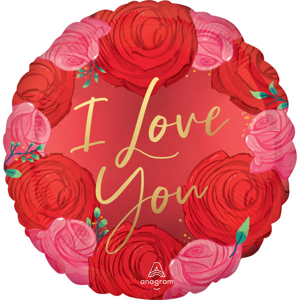 I Love You, Foil Satin Luxe 18 inch