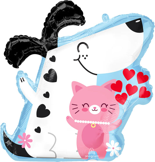 Crazy Love Puppy & Kitty Foil Balloon, 18"