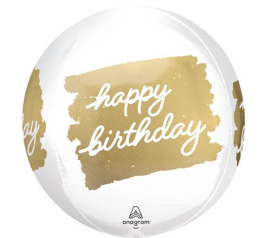 Happy Birthday Golden Birthday 15"Orbz