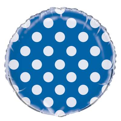 Blue Polka Dot Mylar Balloon