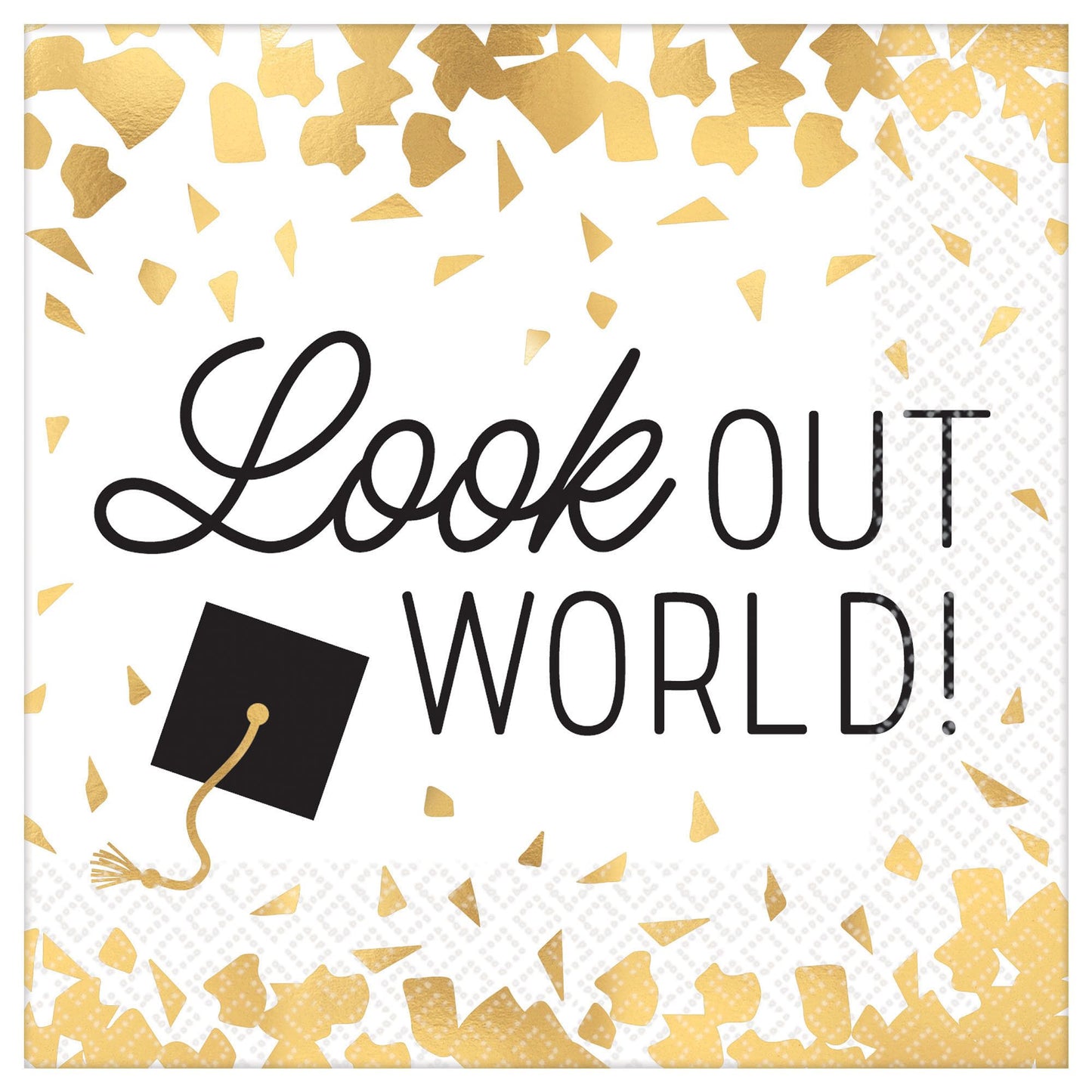 Look Out World Hot-Stamped Beverage Napkins