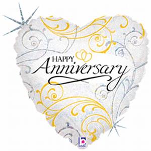Holographic Anniversary Balloon, 18"