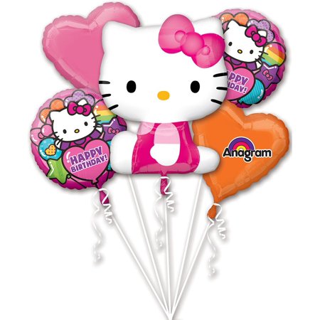 Rainbow Hello Kitty Balloon Bouquet 5pc