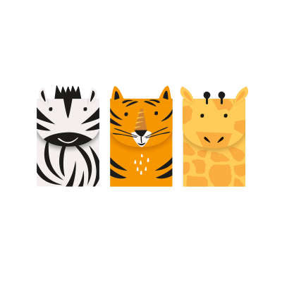 Animal Safari Treat Bag Kit for 3 Guests