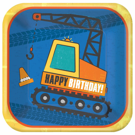 Construction 7" Square Plates