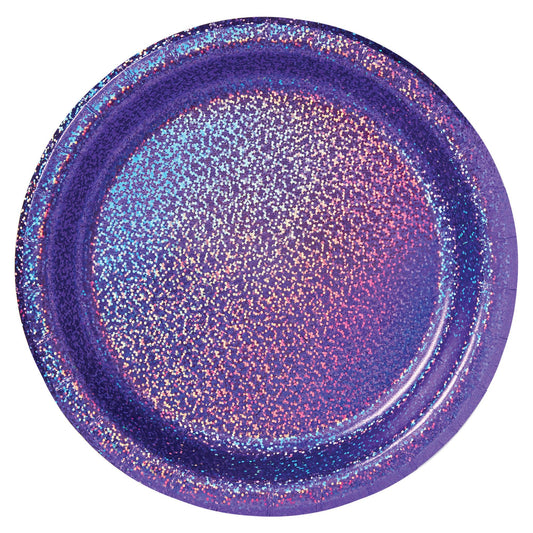 Purple Holographic Lunch Plates