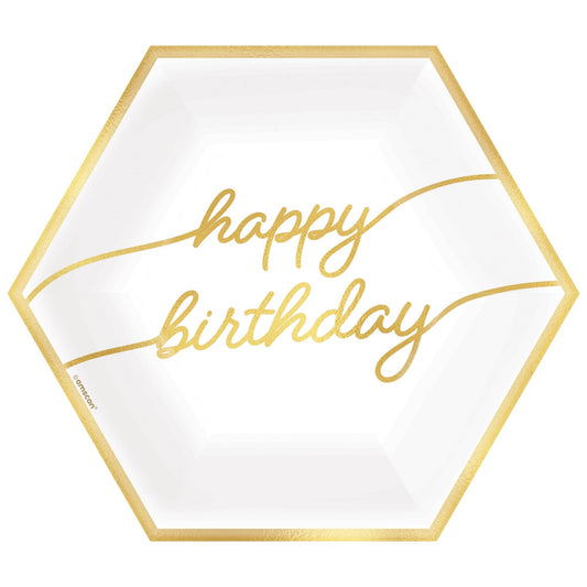 Golden Age Birthday Plates 8ct