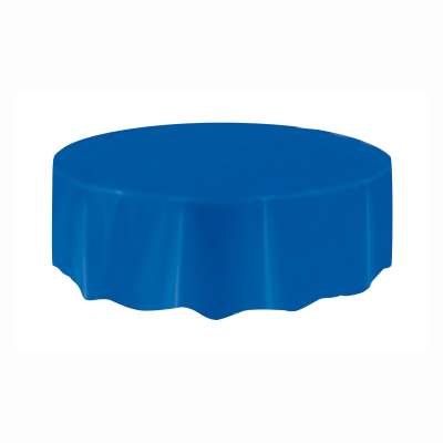 Round Solid Color Plastic 84'' Tablecovers