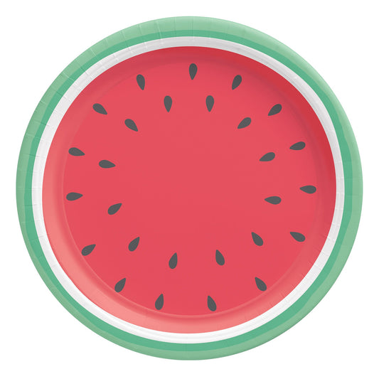 Watermelon Round Plates, 10 1/2"