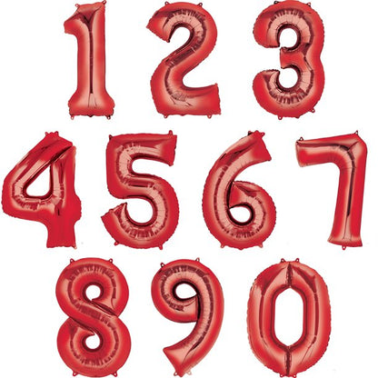 Red 34" Number Balloon