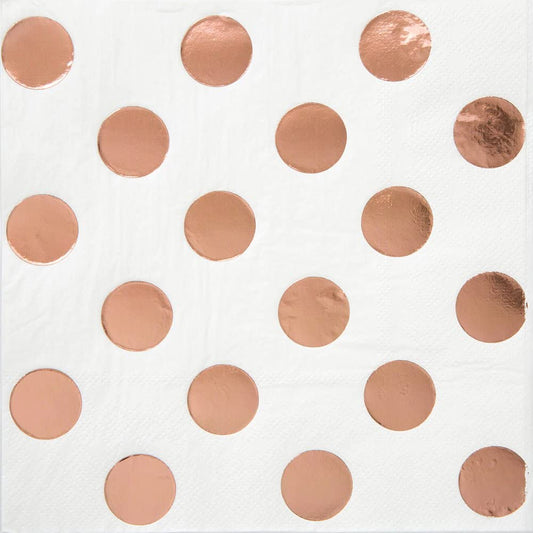 Rose Gold Polka-Dot Napkins