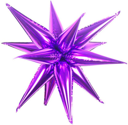 Air-Filled Starburst Balloons, 3D Star Foil