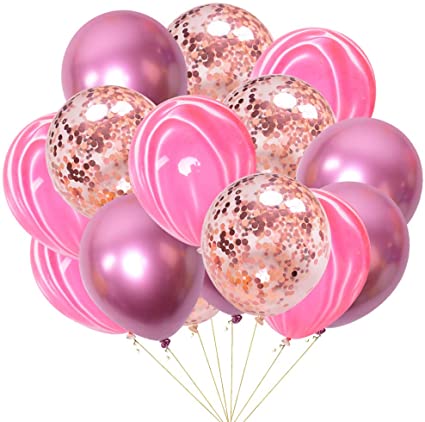 Dark Pink Marble Swirl W/ Gold Confetti Bouquet