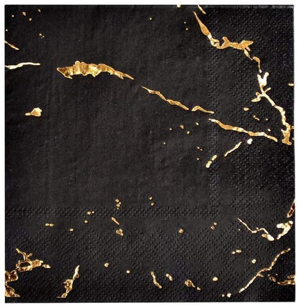 Vanity - Black Marble Cocktail Paper Napkins