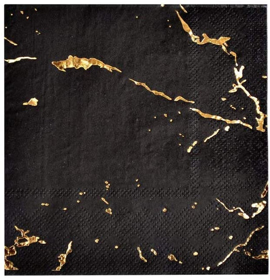 Vanity - Black Marble Cocktail Paper Napkins