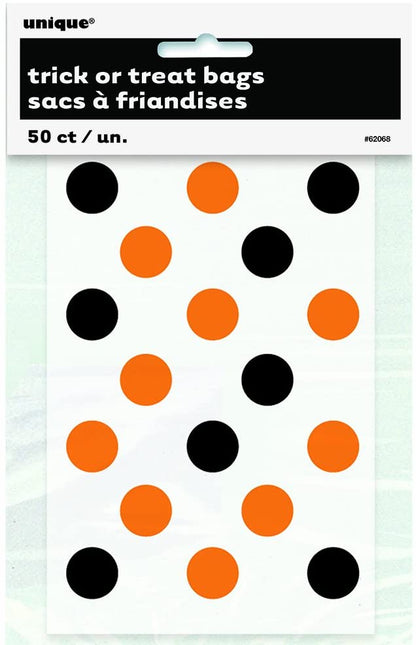 Orange & Black Dots Cellophane Bags 20ct