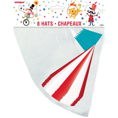 Circus Carnival Party Hats, 8ct