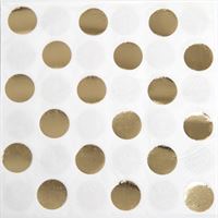 24K Gold Foil Dots Beverage Napkins 16ct
