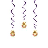 Floral Easter Bunny Hanging Swirl Decorations  26"  3ct