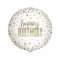 Confetti Rose Gold Birthday Round Foil Balloon 18"  Bulk