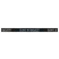 Black "Happy Retirement" Banner 12ft
