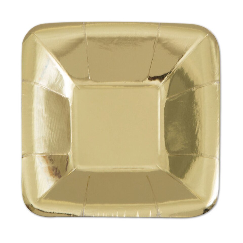 Red Foil Square 5" Appetizer Plates 8ct - Foil Board