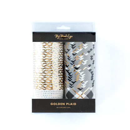 Golden Plaid Christmas Food Cups