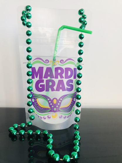 Mardi Gras Wearable Drink Pouch