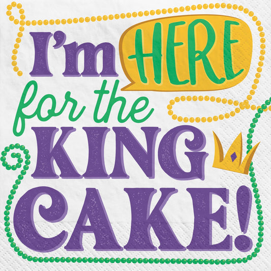 Mardi Gras King Cake Paper Beverage Napkins