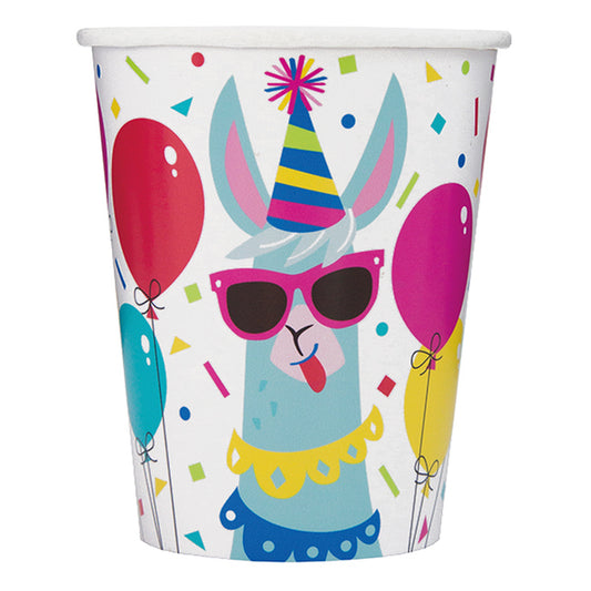 Llama Birthday Paper Cups, 9oz, 8ct