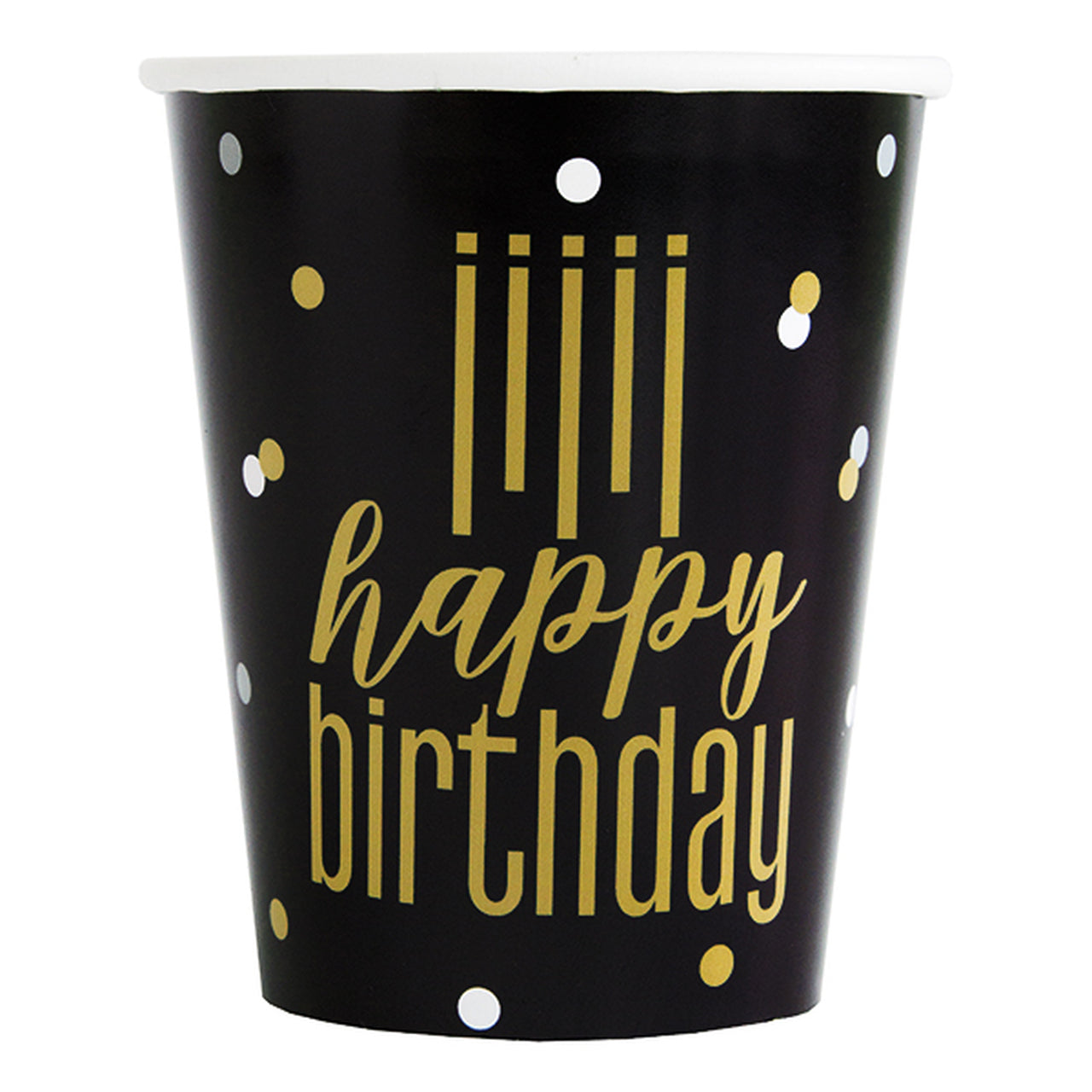 Metallic Happy Birthday Paper Cups, 9oz, 8ct