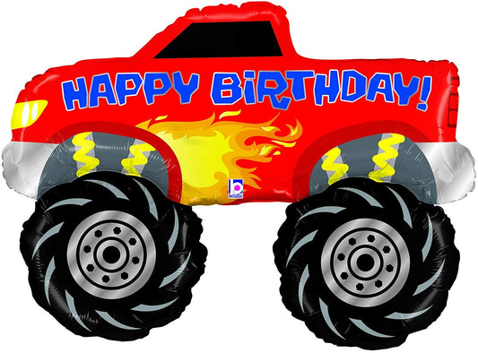 Happy Birthday Monster Truck, 34" Balloon*