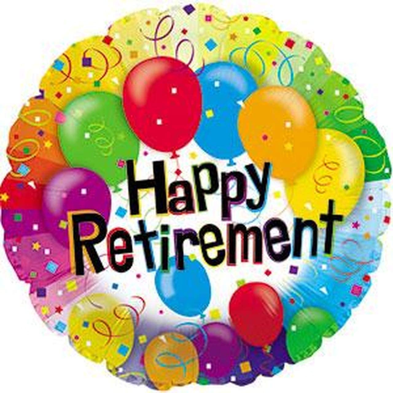 18' happy retirement Mylar Balloon w/ weight