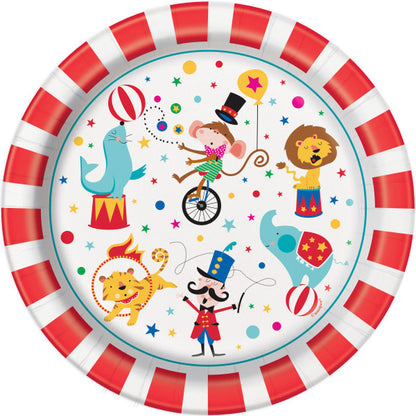 Circus Carnival Dinner 9in Plates, 8ct